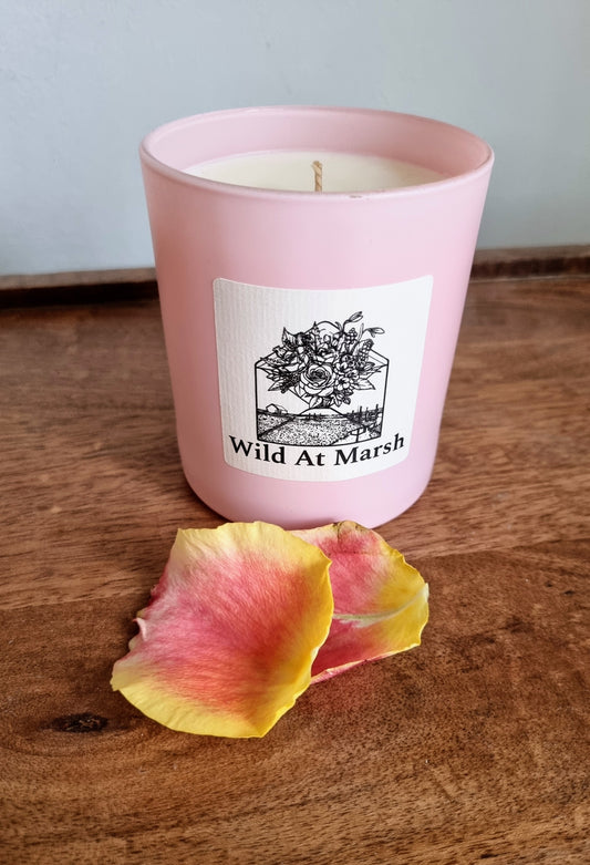 Velvet rose soy wax candle (limited edition pink)